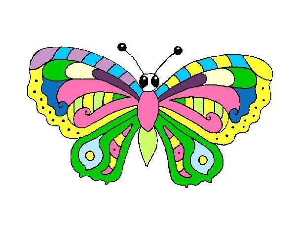Dibujo de mariposa de colores pintado por Dato en Dibujos.net el ...