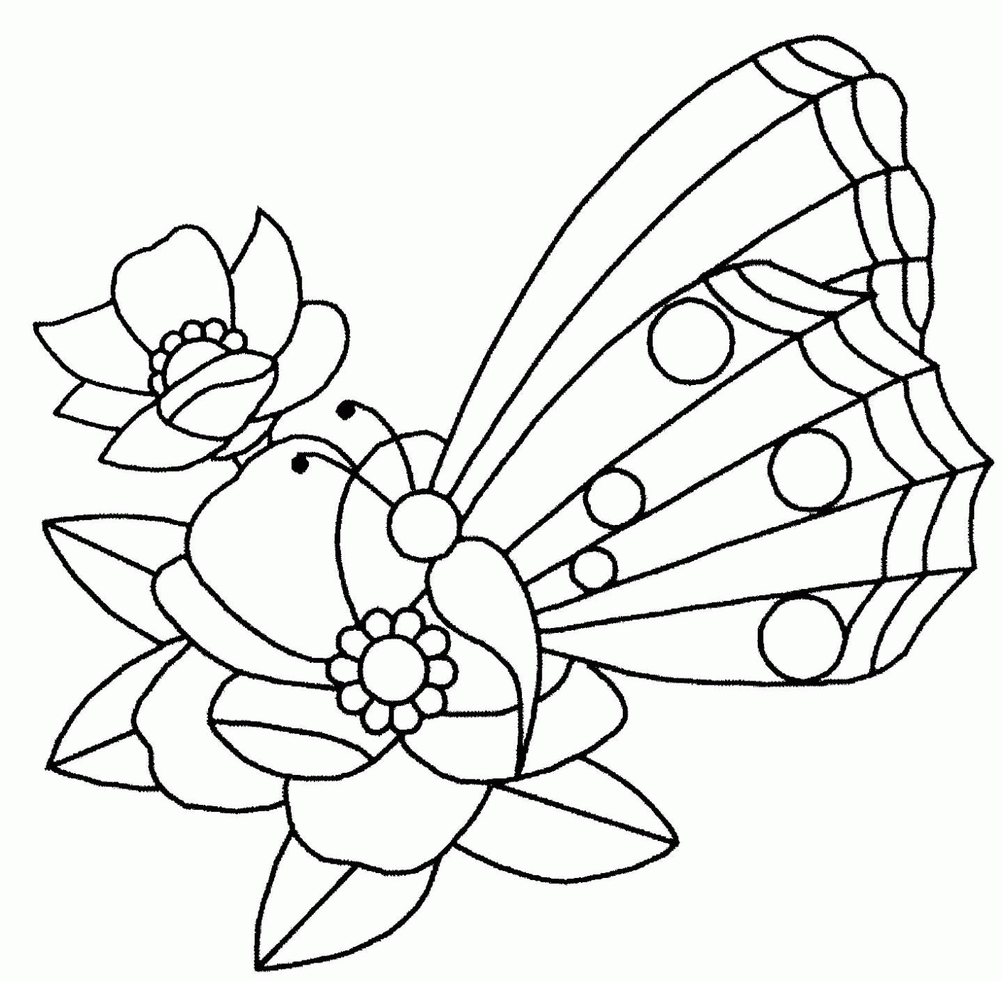 Mariposa en las flores para colorear. Dibujos infantiles de Mariposa ... Mariposa en las flores para colorear. Dibujos infantiles de Mariposa ...