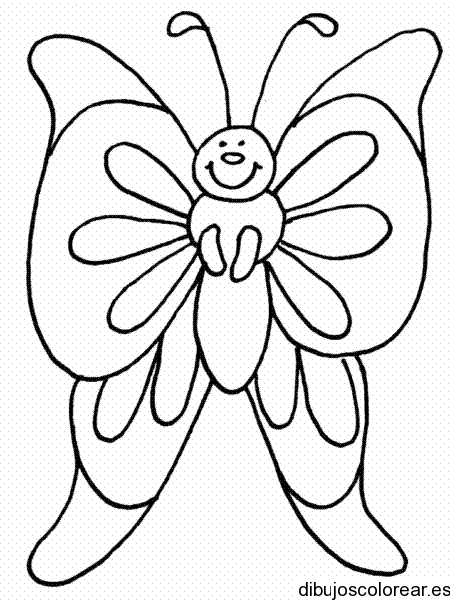 Dibujo de mariposa sonriendo | Dibujos para Colorear