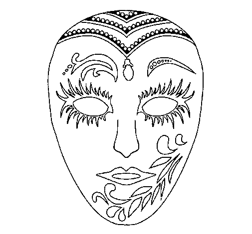 Dibujo de Máscara 1 para Colorear - Dibujos.net Dibujo de Máscara 1 para Colorear - Dibujos.net