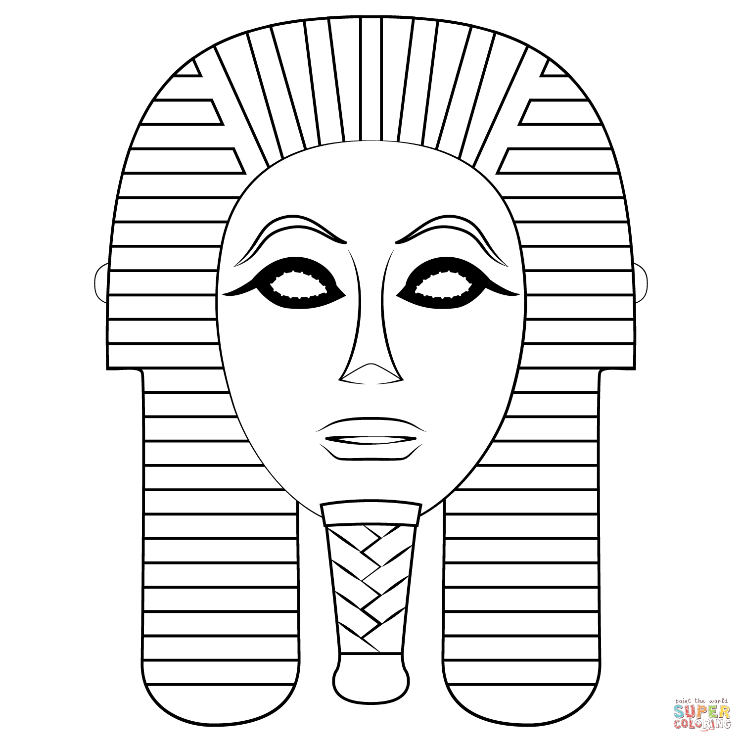 Dibujo de Máscara Funeraria Egipcia para colorear | Dibujos para colorear  imprimir gratis