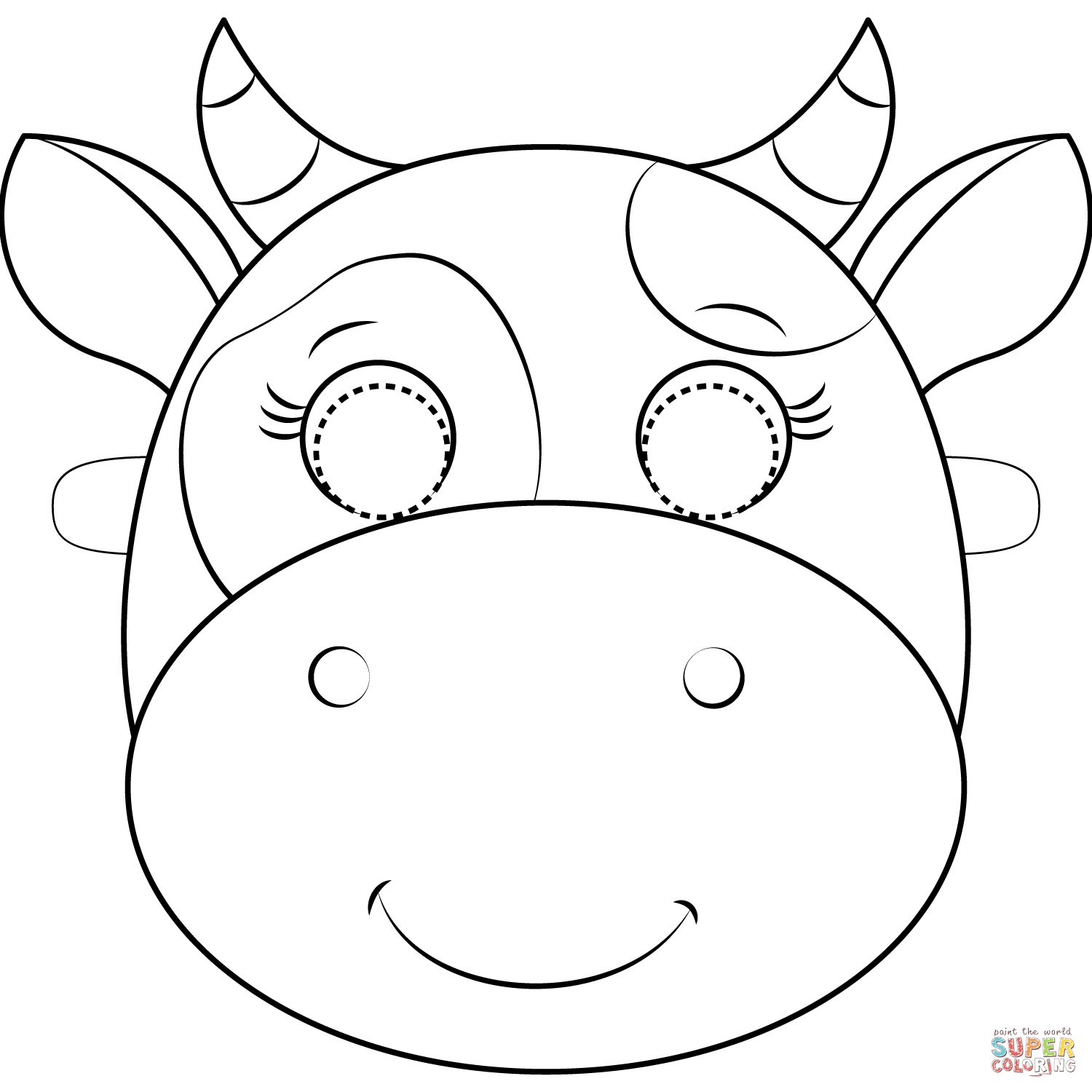 Dibujo de Máscara de Vaca para colorear | Dibujos para colorear imprimir  gratis