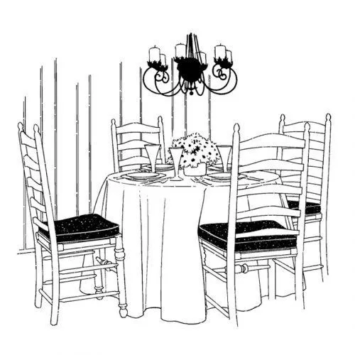 Dibujo de una mesa de comedor para pintar - Dibujos para colorear ...