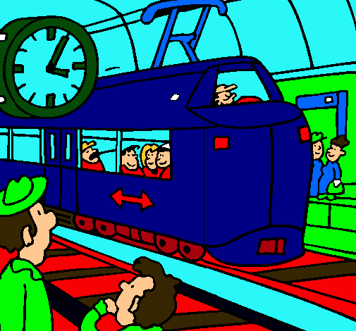 Dibujo de Estación de ferrocarriles pintado por Metro en Dibujos ...
