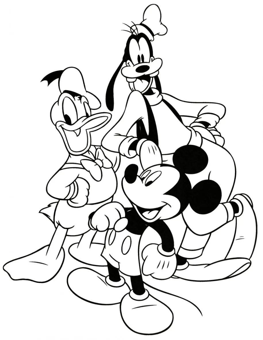 sus amigos para colorear. Dibujos infantiles de Mickey Mouse y sus ...