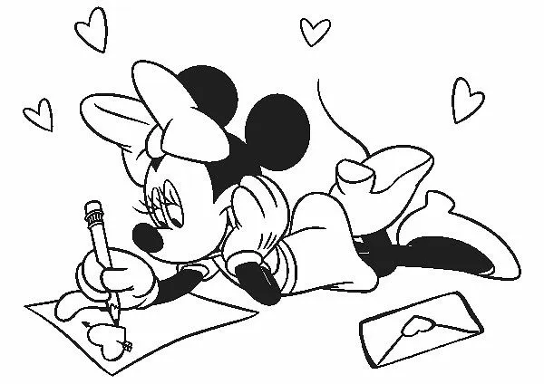 Imagenes Mickey Mouse y mimi para colorear de San Valentín - Imagui