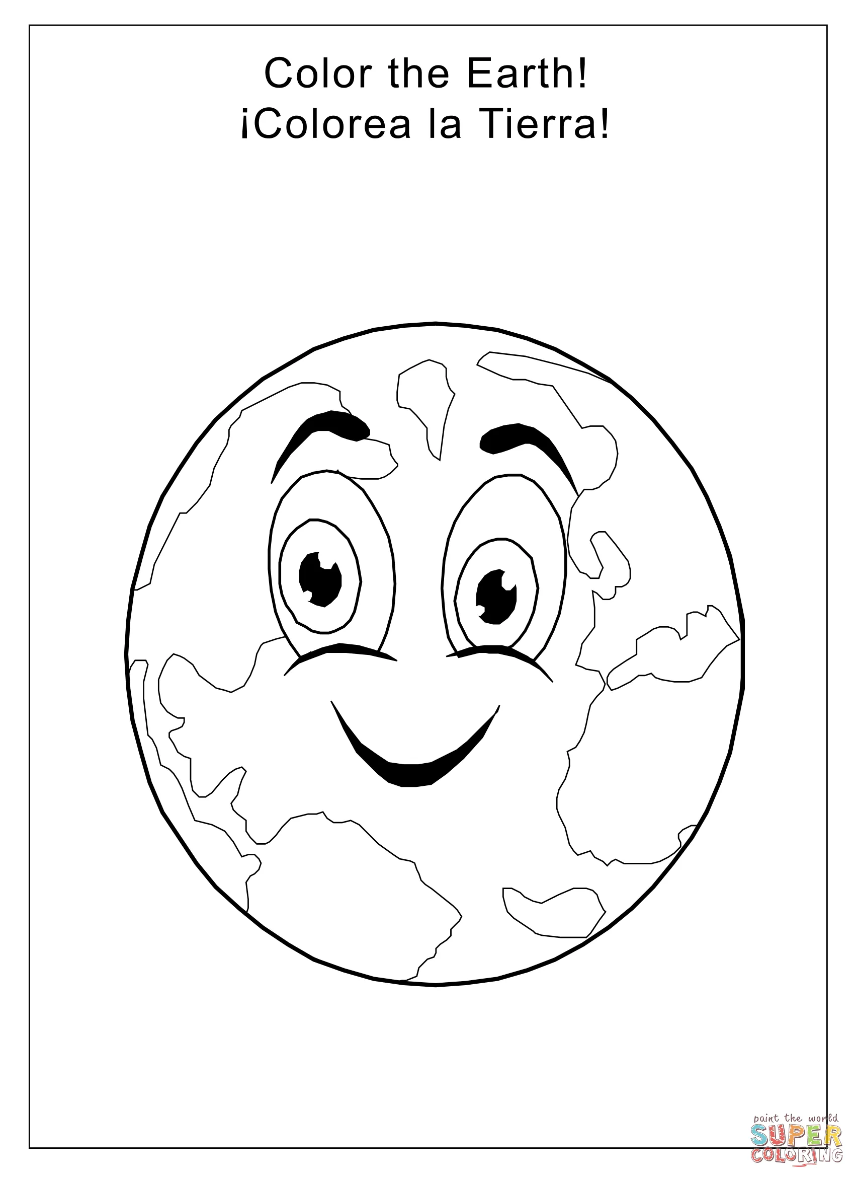 Dibujo de Misión Gloria de la NASA: Tierra de dibujos animados para colorear  | Dibujos para colorear imprimir gratis