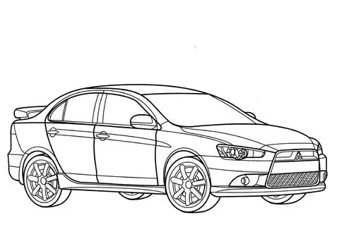 Dibujo de Mitsubishi Lancer Ralliart para colorear | Dibujos para ...