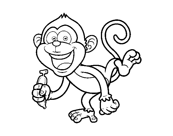 Dibujo de Mono capuchino para Colorear - Dibujos.net