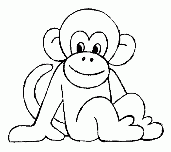 Dibujo de Mono para colorear. Dibujos infantiles de Mono. Colorear ...