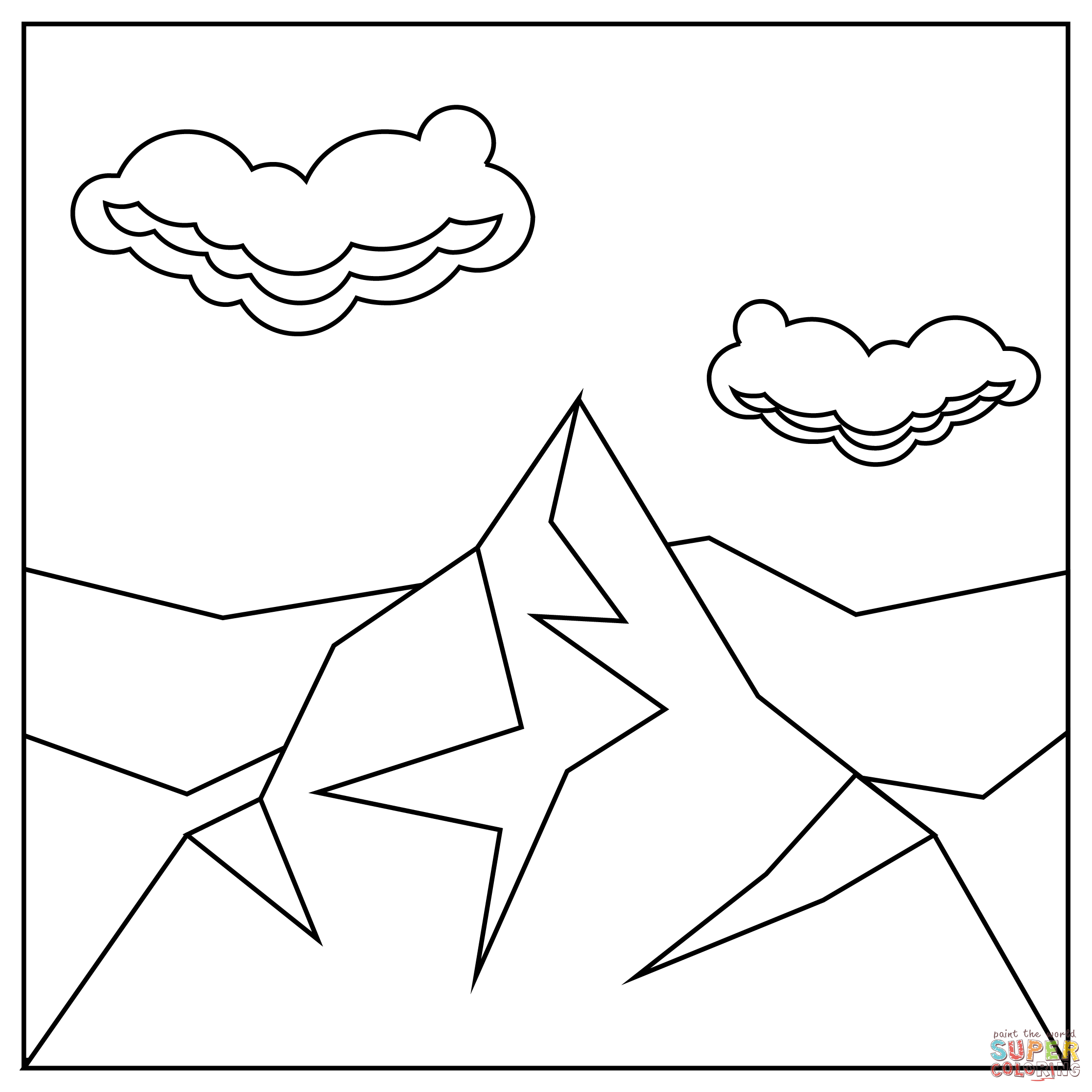 Dibujo de Montaña cubierta de nieve para colorear | Dibujos para colorear  imprimir gratis