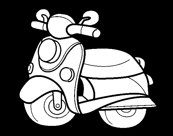 Dibujo de Moto Vespa para Colorear - Dibujos.net