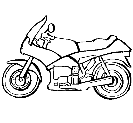 Dibujo de Motocicleta para Colorear - Dibujos.net