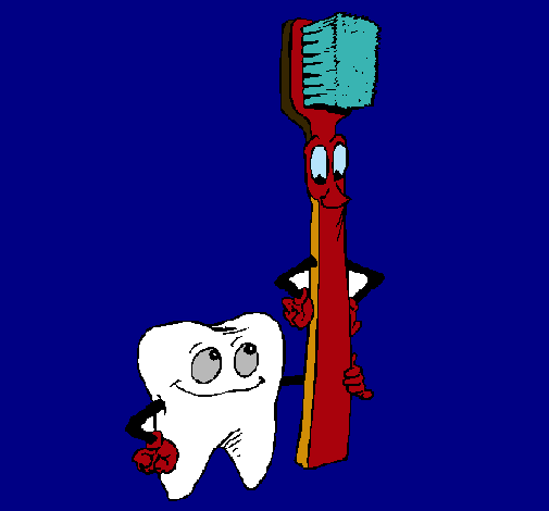 Dibujo de Muela y cepillo de dientes pintado por Muelitas en ...