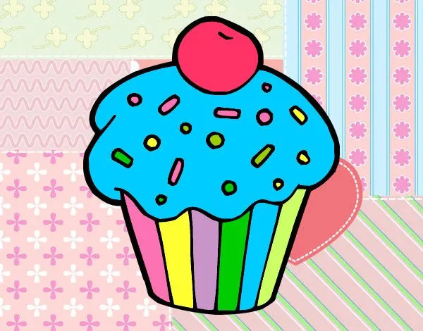 Muffins animados para colorear - Imagui