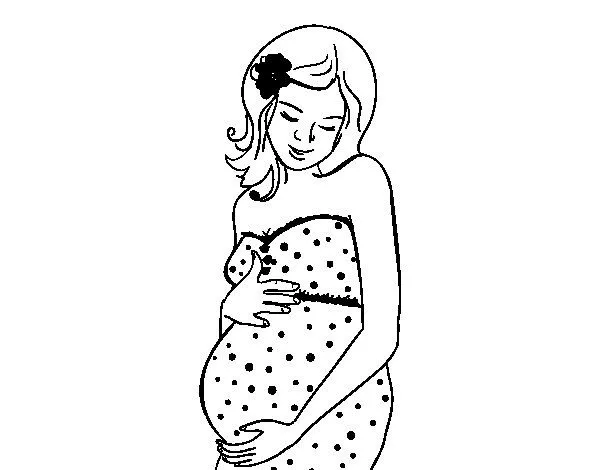 Dibujo de Mujer embarazada feliz para Colorear - Dibujos.net