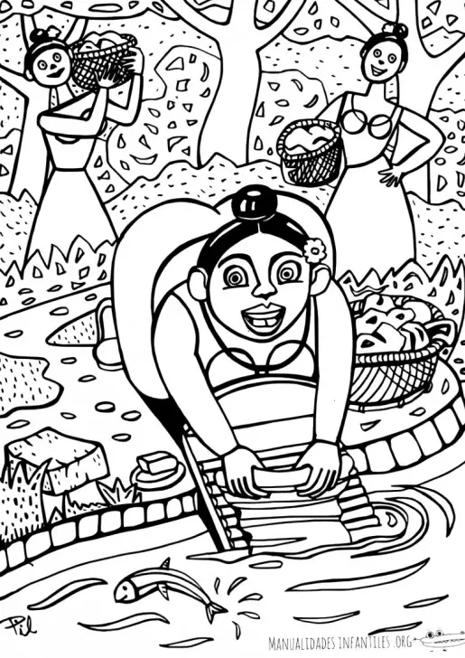 Dibujo de Mujeres trabajadoras para colorear - Manualidades Infantiles