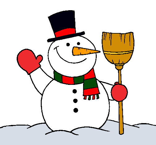 Dibujo de muñeco de nieve con escoba pintado por Lola55 en Dibujos ...