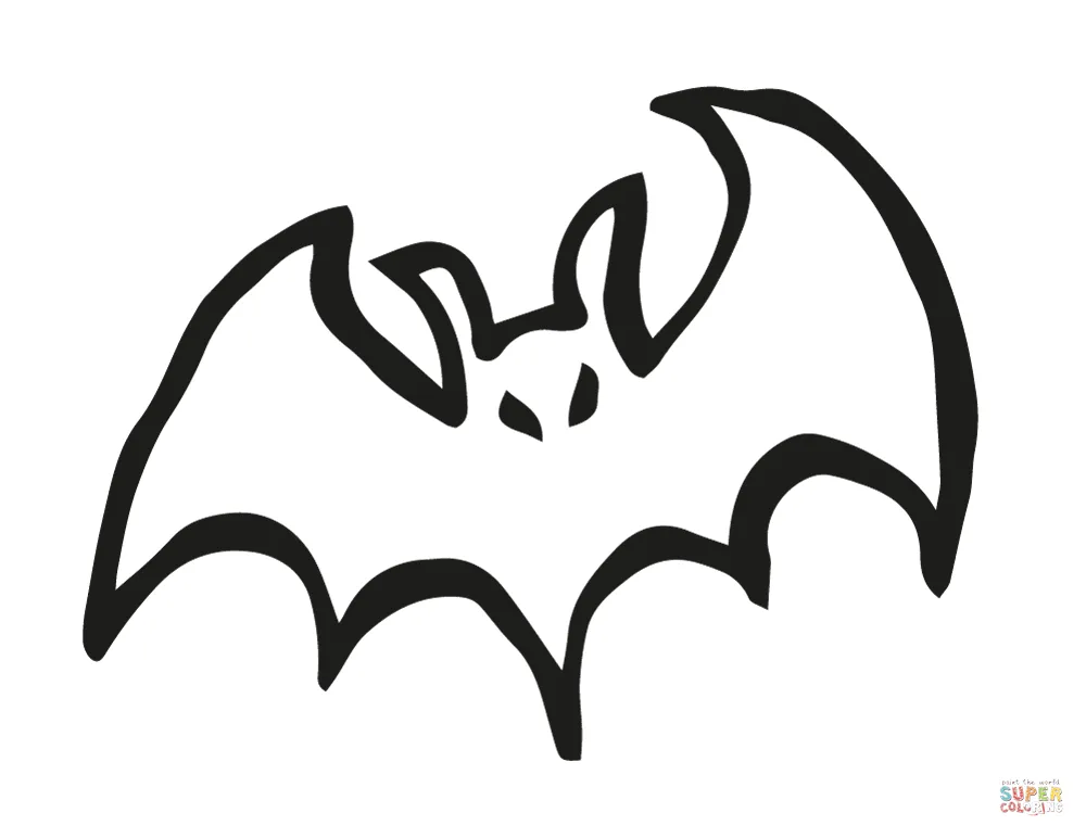 Dibujo de Murciélago aterrador de Halloween para colorear | Dibujos para  colorear imprimir gratis