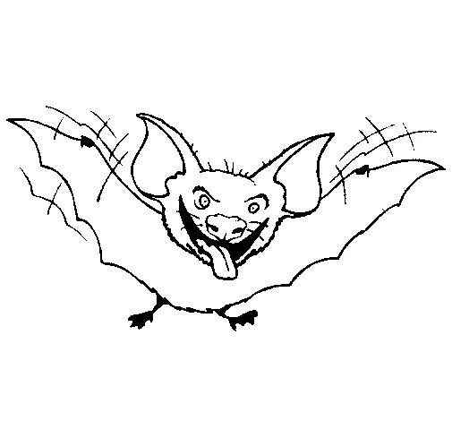 Dibujo de Murciélago con la lengua fuera para Colorear - Dibujos.net