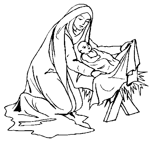 Dibujo de Nacimiento del niño Jesús para Colorear - Dibujos.net