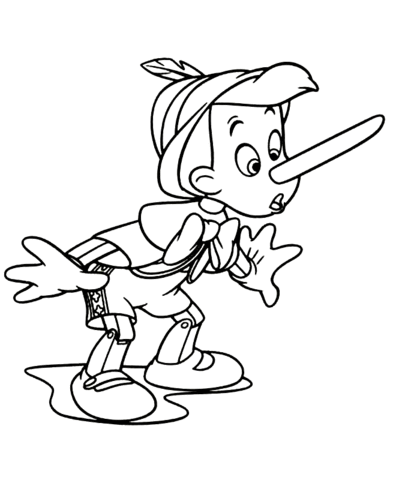Dibujo de La Nariz de Pinocho Crece para colorear | Dibujos para ...