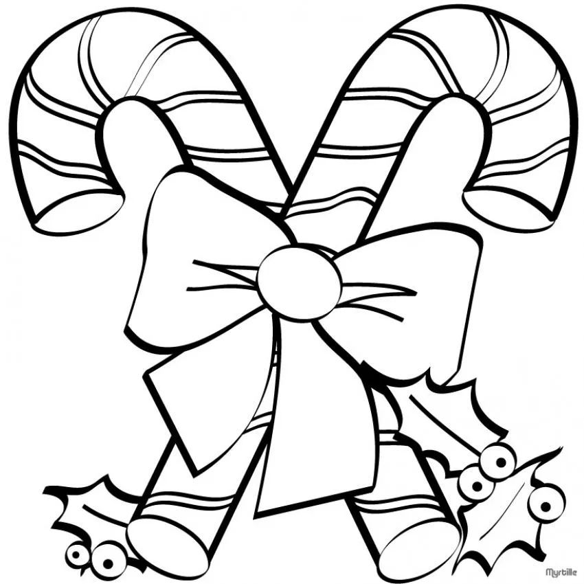 Dibujo de Navidad: Caramelos de Navidad para colorear Dibujo de Navidad: Caramelos de Navidad para colorear