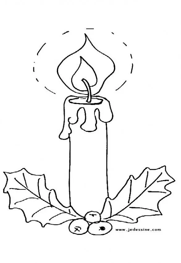 Dibujo de Navidad: Vela de Noche Buena para colorear Dibujo de Navidad: Vela de Noche Buena para colorear