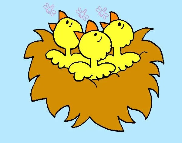 Dibujo de Nido de pájaritos pintado por Lamorales en Dibujos.net ...