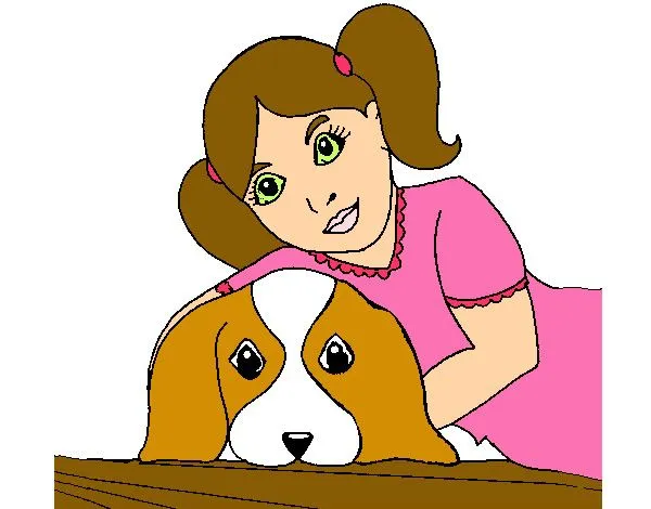 Dibujo de Niña abrazando a su perro pintado por Lidia12 en Dibujos ...