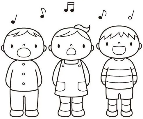 DIBUJOS niños cantando para colorear - Imagui