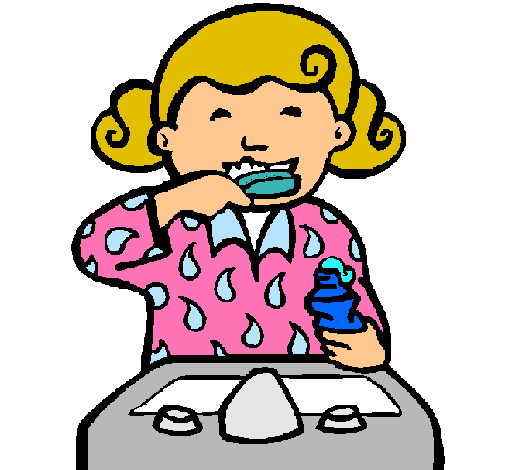 Dibujo de Niña cepillándose los dientes pintado por Comer en ...
