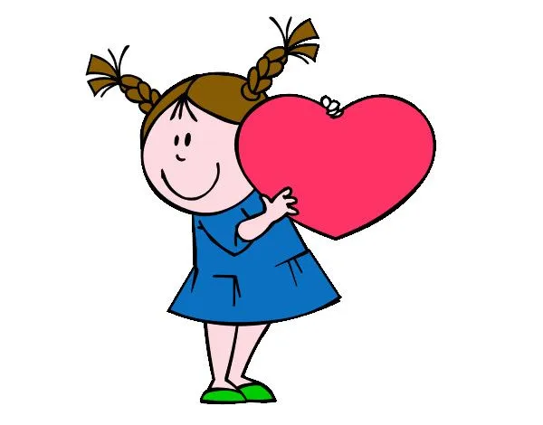 Dibujo de una niña con un corazon pintado por Jeremycar en Dibujos ...
