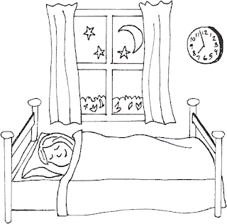 Dibujo de niña durmiendo en su cama - Portal Escuela