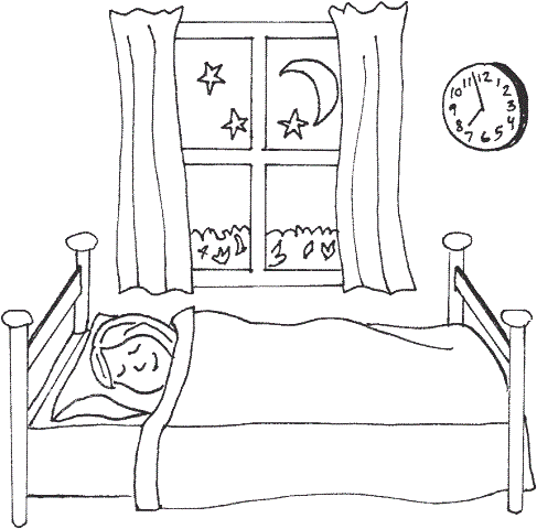 Dibujo de niña durmiendo en su cama - Portal Escuela