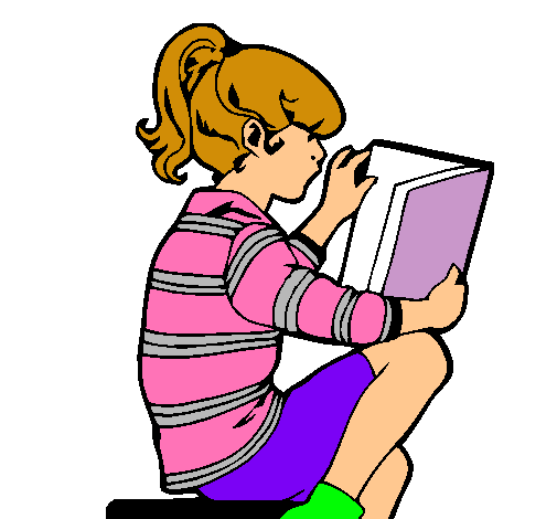 Dibujo niña leyendo libro - Imagui