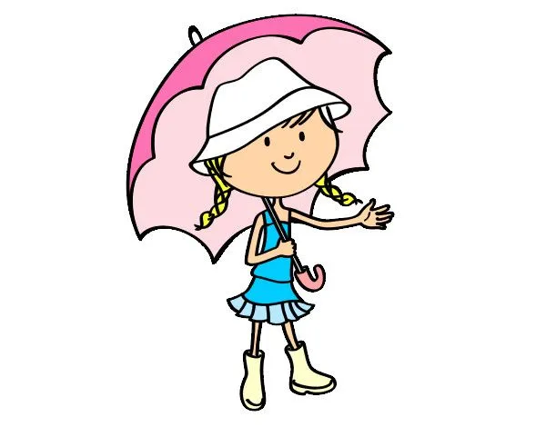 Dibujo de Niña con paraguas pintado por Mari05 en Dibujos.net el ...