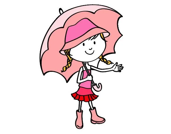 Dibujo de Niña con paraguas pintado por Mejoresbff en Dibujos.net ...