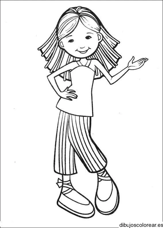 Dibujo de una niña de pelo corto | Dibujos para Colorear