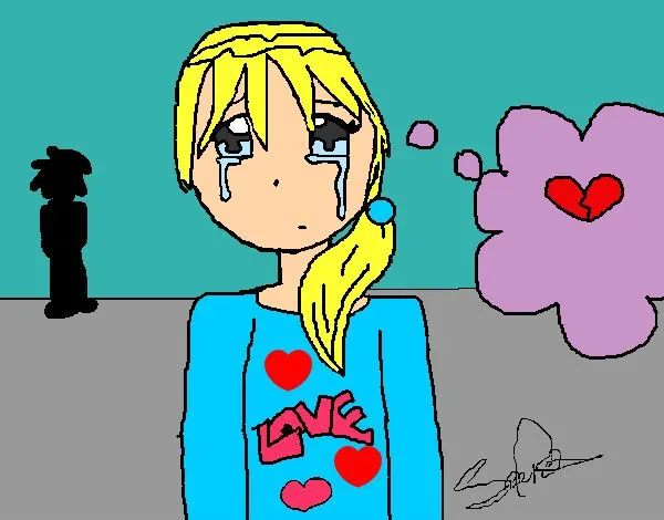 Dibujo de una niña k se le rompió el heart (L) pintado por Monxd ...
