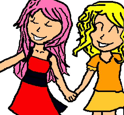 Dibujo de Niñas de la mano pintado por Sakura_chan8 en Dibujos.net ... Dibujo de Niñas de la mano pintado por Sakura_chan8 en Dibujos.net ...