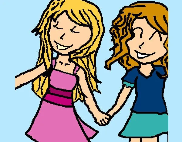 Dibujo de Niñas de la mano pintado por Sasamari en Dibujos.net el ... Dibujo de Niñas de la mano pintado por Sasamari en Dibujos.net el ...
