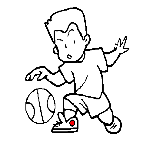 Dibujo de Niño botando la pelota pintado por Baloncesto en Dibujos ...