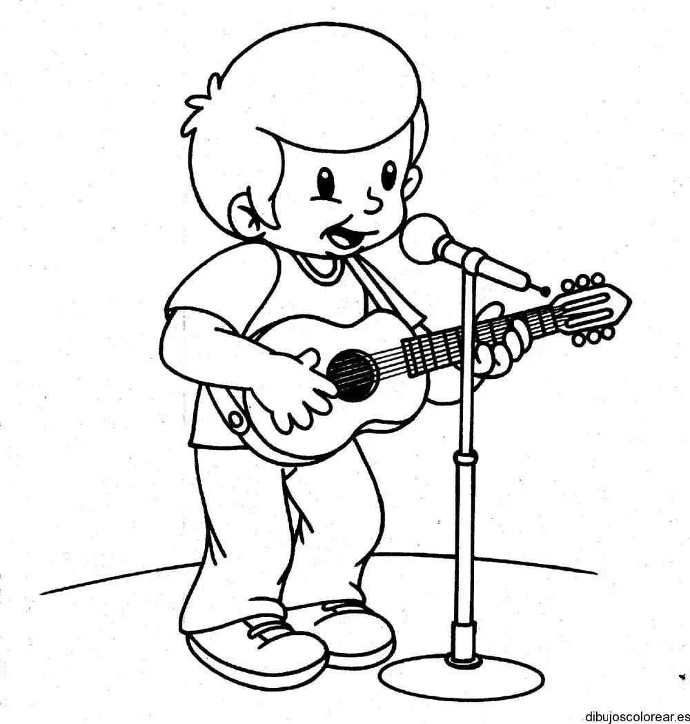 Dibujo de un niño cantando | Dibujos para Colorear