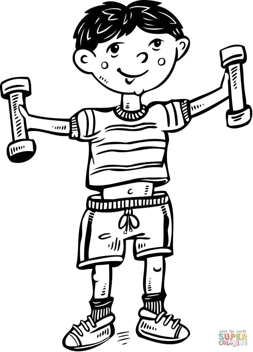 Dibujo de Niño Haciendo Ejercicio para colorear | Dibujos para ... Dibujo de Niño Haciendo Ejercicio para colorear | Dibujos para ...