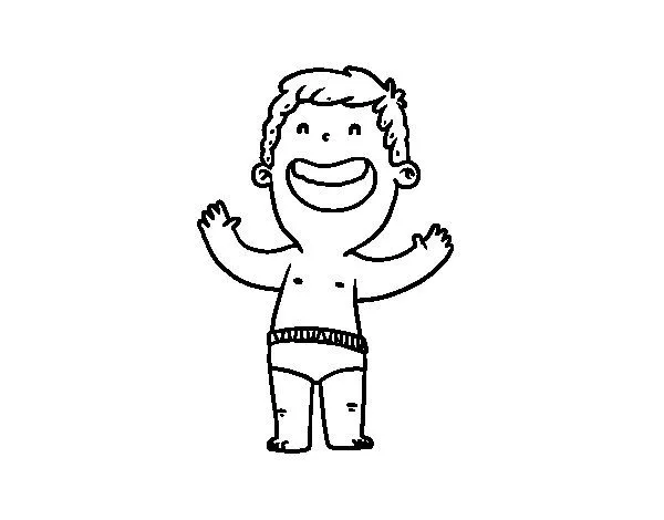 Dibujo de Niño feliz para Colorear - Dibujos.net