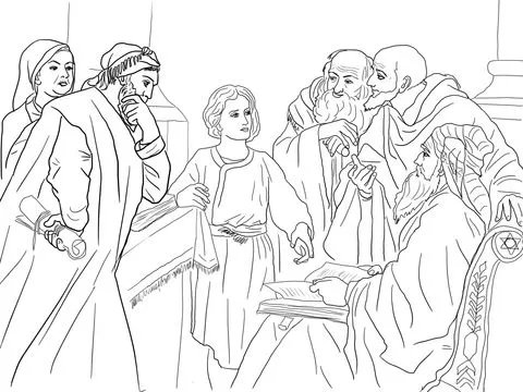 Dibujo de Niño Jesús en el templo para colorear | Dibujos para ...