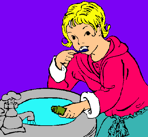 Dibujo de Niño lavándose los dientes pintado por Acosta en Dibujos ...