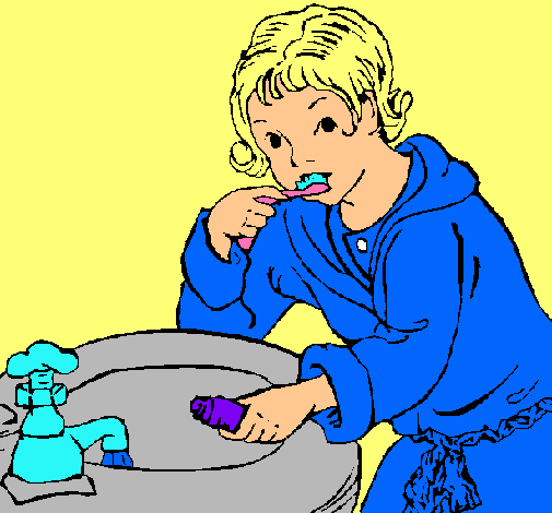 Dibujo de Niño lavándose los dientes pintado por Cepillandose en ...