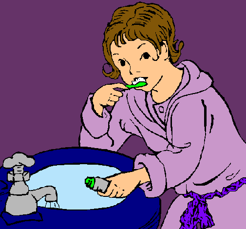 Dibujo de Niño lavándose los dientes pintado por Jennyfer en ...